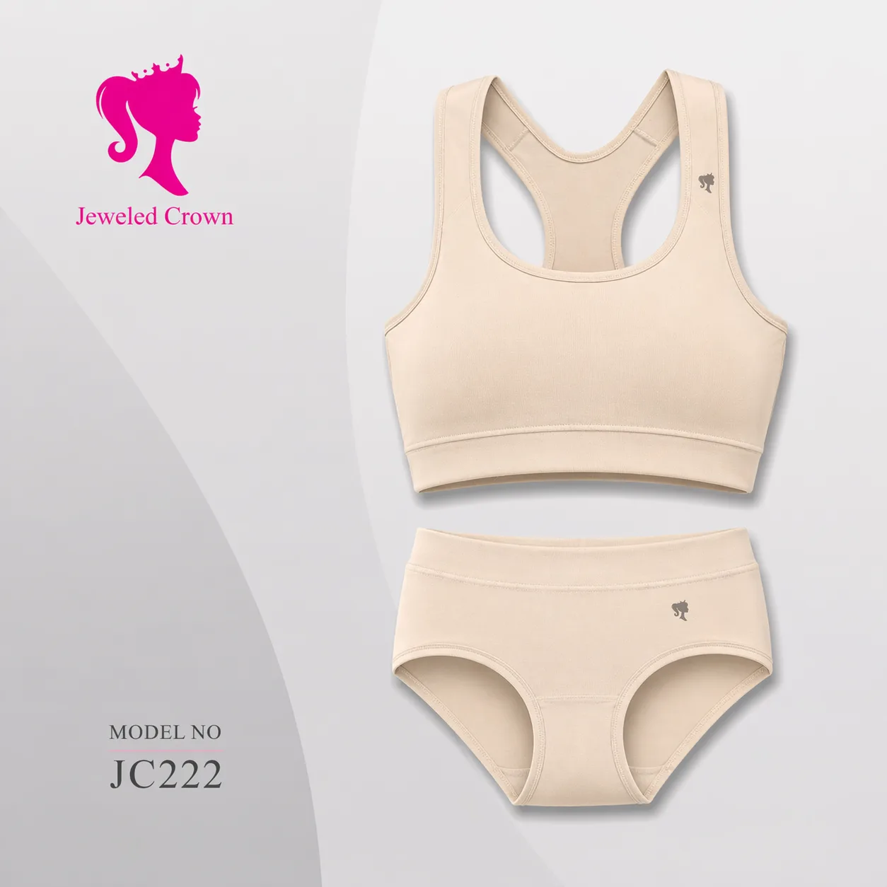 Wide strap bra set with underwear Off-White
