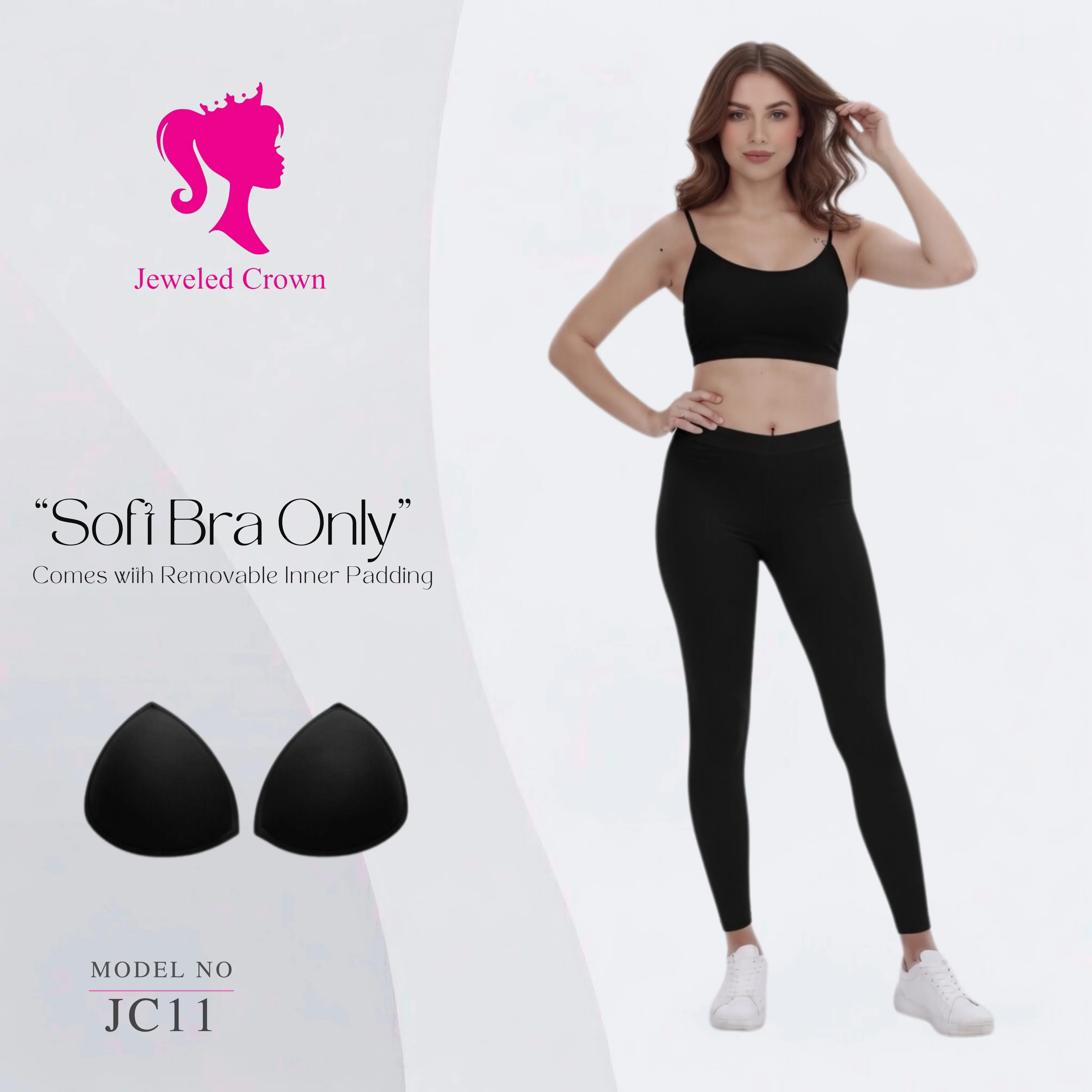 Soft Bra with Removable Padding Black