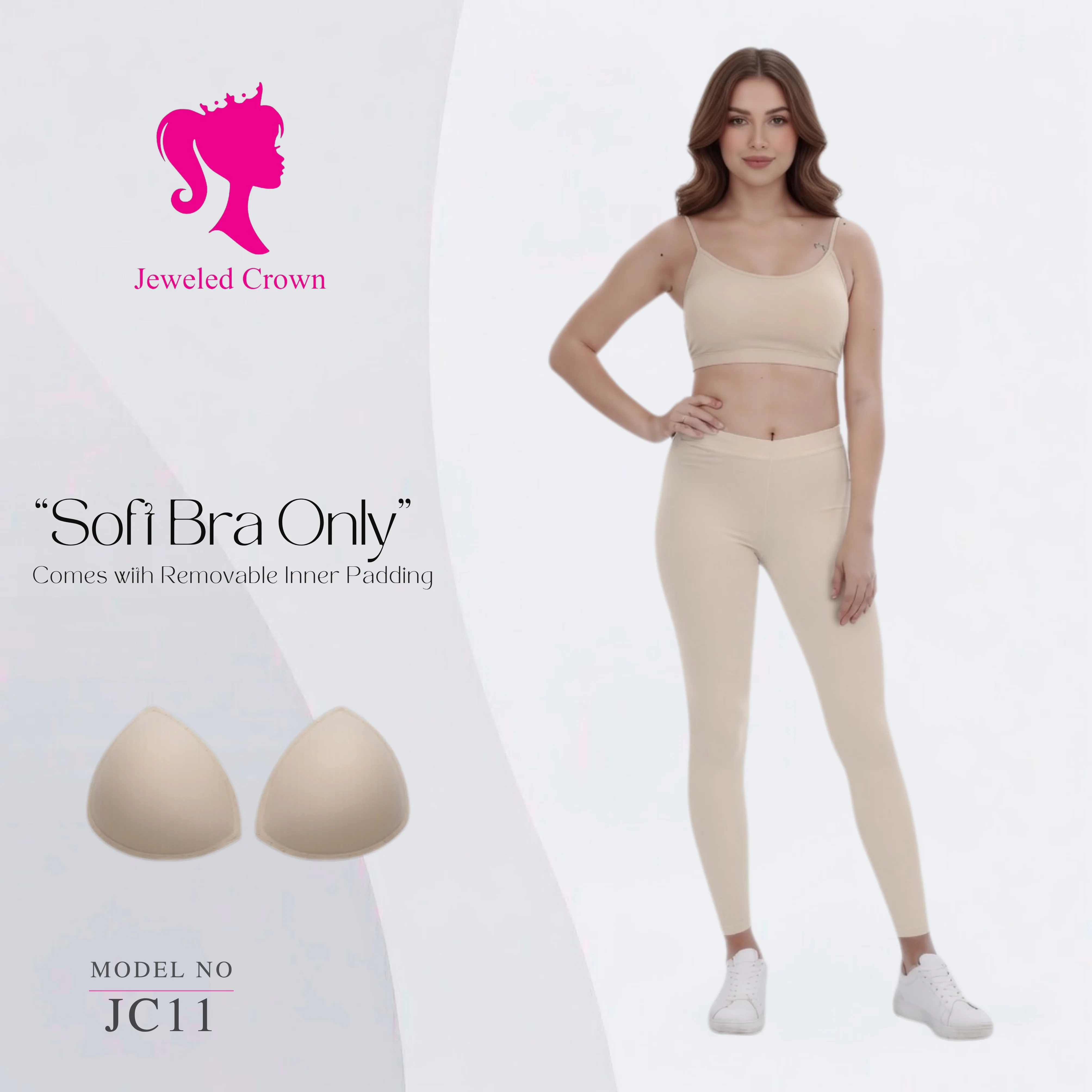 Soft Bra with Removable Padding Off-White