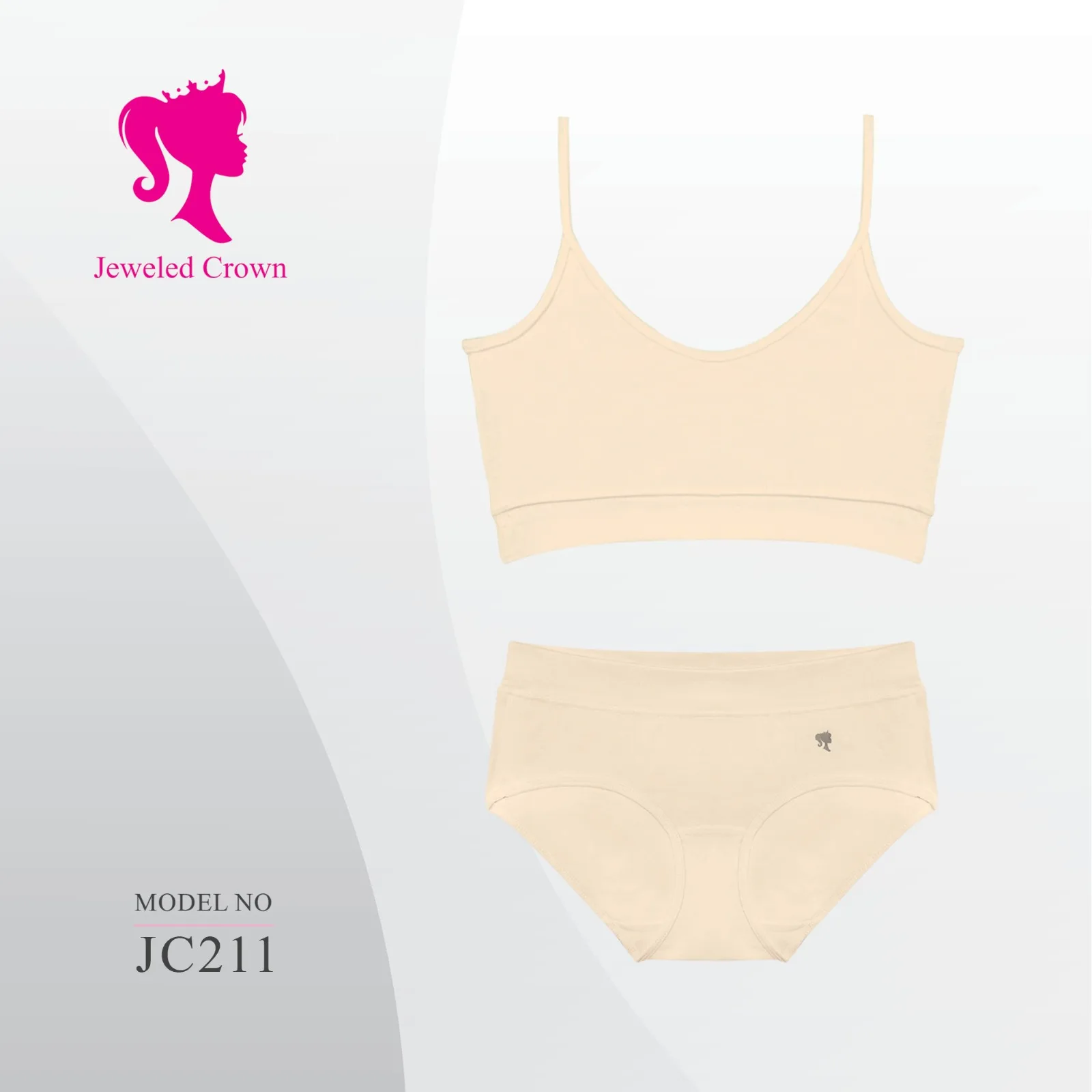 Thin bra set with underwear Off-White
